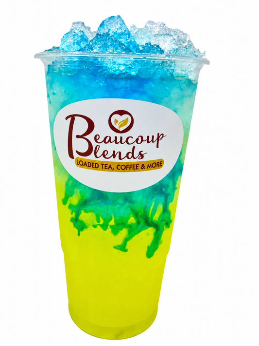Ocean Water (Pina Colada, Pineapple, Blue Sweetart) on a clean white background