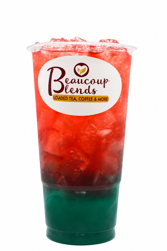 Frog in a Blender (Sour Apple, Sour Cherry, Blue Sweetart) on a clean white background